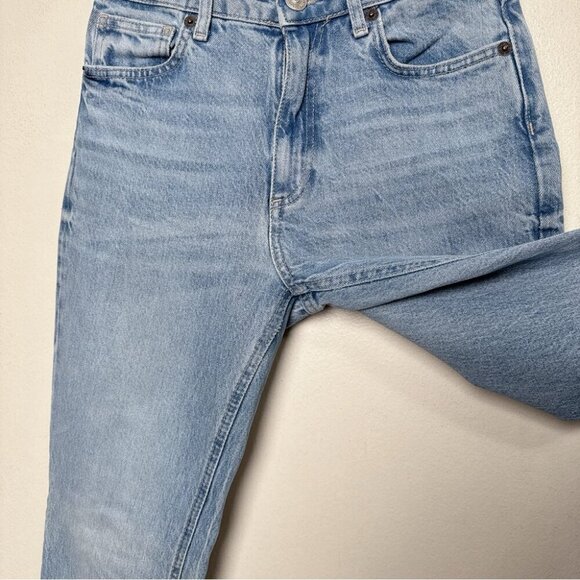 Zara Womens 4 High Rise Mom Jeans Medium Wash - Picture 8 of 14